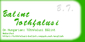 balint tothfalusi business card